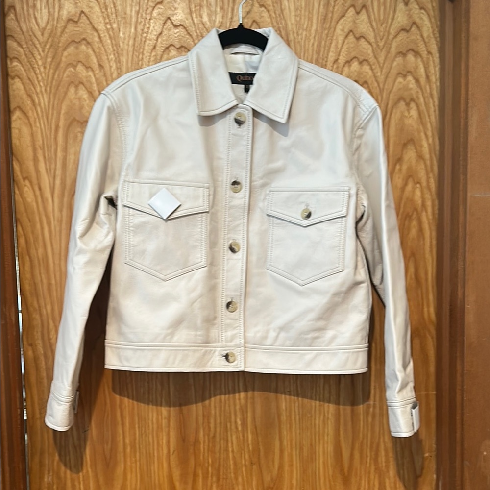 Quince Women's Cream Leather Jacket